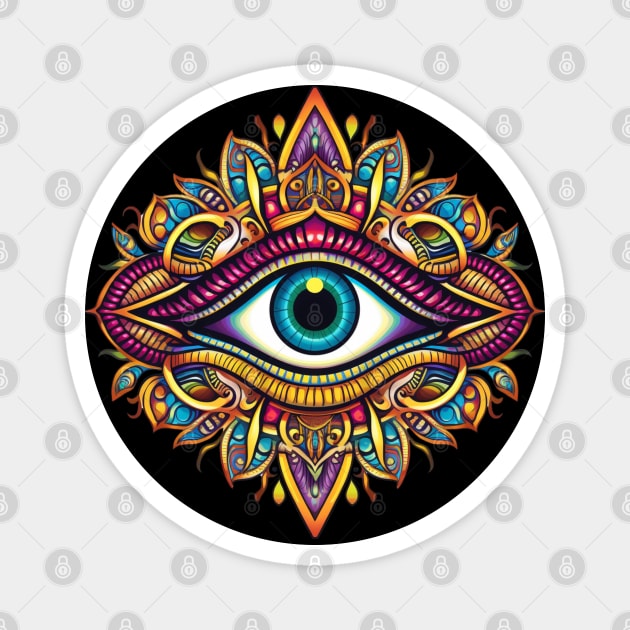 Evil Eye Mandala Vibe Magnet by MushMagicWear